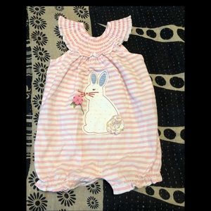 Mud Pie Easter Bunny 9-12 Month Bubble Romper